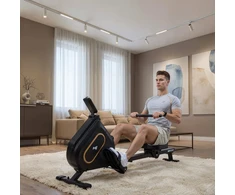 Hop Sport Magnetinis irklavimo treniruoklis su 16 pasipriešinimo lygių ir Bluetooth, iki 120 kg, juodas / auksinis