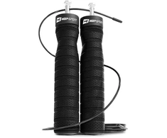 Hop Sport Sportinė šokdynė su guoliais ir reguliuojamu troseliu, 300 cm, juoda