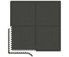 Hop Sport Sportinis dėlionės kilimėlis treniruotėms ir grindų apsaugai, 120x120 cm, 4 dalių, juodas