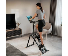 Hop Sport Sulankstomas laiptų steperis su reguliuojamomis rankenomis ir pulso jutikliais, iki 120 kg, juodas