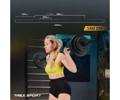 Trex Sport Tiesus plieno štangos grifas 150 cm, 25 mm