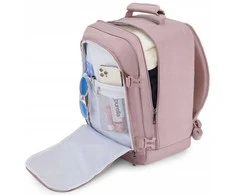 Zagatto Kelioninė kuprinė lėktuvui 40x30x20 cm su laptopo skyriumi, lengvas rankinis bagažas Ryanair / Wizz Air, rožinė