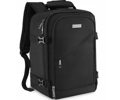 Zagatto Kelioninė kuprinė lėktuvui 40x30x20 cm su laptopo skyriumi, lengvas rankinis bagažas Ryanair / Wizz Air, juoda