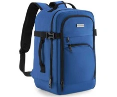 Zagatto Lėktuvo kuprinė 40x25x20 cm su laptopo skyriumi ir 6 kišenėmis, tinkama Ryanair ir Wizz Air, mėlyna