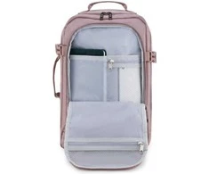 Zagatto Lėktuvo kuprinė 40x25x20 cm su laptopo skyriumi ir 6 kišenėmis, tinkama Ryanair ir Wizz Air, pelenų rožinė