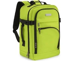 Zagatto Lėktuvo kuprinė 40x25x20 cm su laptopo skyriumi ir 6 kišenėmis, tinkama Ryanair ir Wizz Air, šviesiai žalia