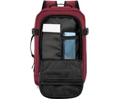 Zagatto Lėktuvo kuprinė 40x25x20 cm su laptopo skyriumi ir 6 kišenėmis, tinkama Ryanair ir Wizz Air, burgundiška raudona