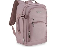 Zagatto Lėktuvo kuprinė 40x25x20 cm su laptopo skyriumi ir 6 kišenėmis, tinkama Ryanair ir Wizz Air, pelenų rožinė