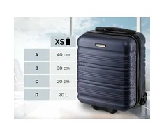 Kelioninis Zagatto Mažas kabininis lagaminas su ratukais 40x30x20 cm, tinkamas Wizz Air rankiniam bagažui, tamsiai mėlynas