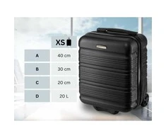 Kelioninis Zagatto Mažas kabininis lagaminas su ratukais 40x30x20 cm, tinkamas Wizz Air rankiniam bagažui, juodas
