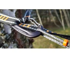 Bushmen Hamako pakabinimo rinkinys ULTRALIGHT Nylon Webbing reguliuojama hamako pakabinimo sistema juoda