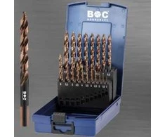 Grąžtas Bohrcraft Turbo step grąžtų rinkinys HSS-E Co5 DIN 338, 19-pcs., ABS-Box 1 – 10 mm x 0,5 mm, STEP INOX
