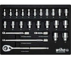 Wiha įrankių rinkinys, 1/2" 26 vnt. su putplasčio įdėklu