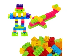 Lean Toys Konstruktoriaus rinkinys vaikams su 60 elementų ir nešimo dėklu