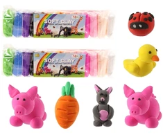 Lengvas spalvotas plastilinas 12 vnt
