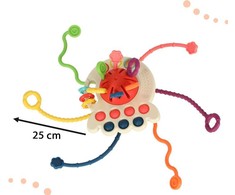 Ikonka Montessori sensorinis antistresinis žaislas - kramtukas 4in1 (raudonas)