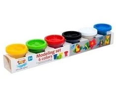 Natūralus plastilinas - modelinas, 6 spalvos