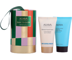 AHAVA DARE TO GLOW ON THE GO DUO Dovanų rinkinys (kūno losjonas 40 ml + rankų kremas 40 ml)
