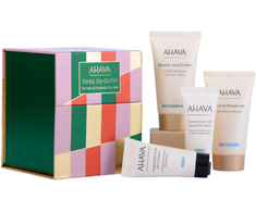 AHAVA DARE TO GLOW REFRESH &amp; HYDRATE EXPRESS Dovanų rinkinys ( veido kaukė 15 ml + veido kremas 15 ml + rankų kremas 40 ml + dušo gelis 40 ml
