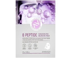 ENOUGH 8 Peptide Sensation Pro Balancing Mask - stangrinamoji ir drėkinamoji lakštinė veido kaukė su 8 peptidų kompleksu, 1vnt.