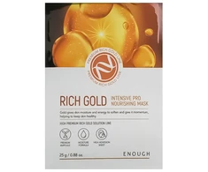 ENOUGH Rich Gold Intensive Pro maitininantis Mask – intensyviai maitinanti lakštinė veido kaukė su aukso jonais, 1vnt.