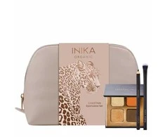 INIKA ORGANIC CHEETAH Akių šešėlių rinkinys (šešėlių paletė 8 g + akių pieštukas 1.1 g + šepetėlis)