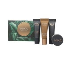 INIKA ORGANIC Makiažo pagrindų bandomasis rinkinys Very Light (biri pudra 0.7 g + makiažo pagrindas 4 ml + BB kremas 4 ml + bazė 4 ml)