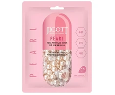 Jigott Pearl Real Ampoule Mask - lakštinė veido kaukė su perlų ekstraktu, 27 ml
