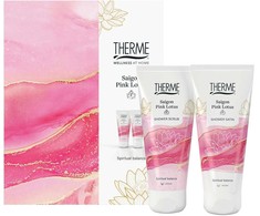THERME SAIGON Rožinis LOTUS Dušo rinkinys (prausiklis, 200 ml + šveitikis 200 ml)