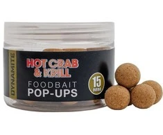 Boiliai Dynamite Baits Hot Crab &amp; Krill Fluro Pop Ups 15mm