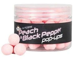 Boiliai Dynamite Baits N-Ticers Fluro Pop-ups 12mm - Peach &amp; Juodas Pepper