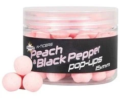 Boiliai Dynamite Baits N-Ticers Fluro Pop-ups 15mm - Peach &amp; Juodas Pepper