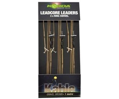 Korda Leadcore leader Ring Swivel Gravel, 3 per pack