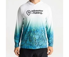 Marškinėliai Adventer &amp; Fishing Functional Hooded UV T-Shirt Bluefin Trevally