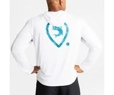 Marškinėliai Adventer &amp; Fishing Functional Hooded UV T-Shirt Baltas &amp; Bluefin