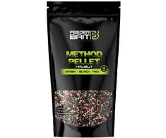 Peletės Feeder Bait Method Pellet 4mm 800g - Halibut Žalias &amp; Juodas &amp; Raudona