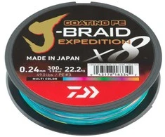 Pintas valas Daiwa J-Braid Expedition X8 Multi Color 300m