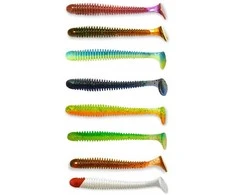 Spiningavimo masalas Crazy Fish Vibro Worm 4.5" (5 vnt.)