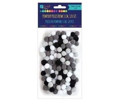 Dallprint Akriliniai burbuliukai juodi &amp; balti 120vnt. 1cm