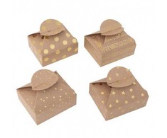 Dallprint Dėžutės su auksinėmis žvaigždutėmis 6x7,5x2,5cm 4vnt