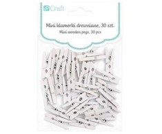 Dallprint Spaustukai mediniai mini 30vnt baltas