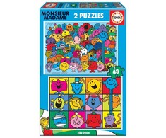 Educa 2 dėlionės (puzzle) 2x48 MONSIEUR MADAME 3-6metų