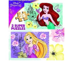 Educa 2 dėlionės (puzzle) medinės 2x25 DISNEY PRINCESS 3-5metų