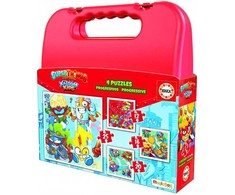 Educa Dėlionės (puzzle) lagamine 12+16+20+25 SUPERTHINGS 3-5metų