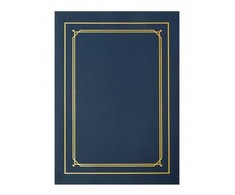Galeria Papieru Aplankas A4 su auksiniu rėmeliu t.mėlynas