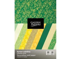 Galeria Papieru Dekoratyvinis popierius HARMONIA ZIELENI A4 mix 220-250g 10vnt