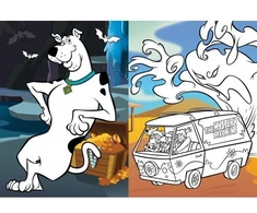 Ideyka Knygutė spalvinimui su lipdukais SCOOBY- DOO Warner Bros