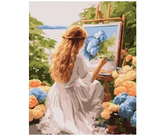 Ideyka Tapyba pagal skaičius: MENININKĖ art_selena_ua 40x50 dėžutėje