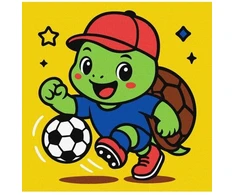 Ideyka Tapyba pagal skaičius: VĖŽLYS ŽAIDŽIA FUTBOLĄ art_selena_ua 25x25