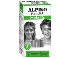 Kreidutės grimui ALPINO Face stick Metallic sidabro sp. 6 vnt.